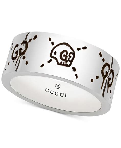 gucci ring silver mens|Gucci ghost ring men.